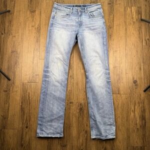 BKE Tyler Straight Jeans Mens 32x36 Tall Blue Denim Stretch Buckle Western Rock